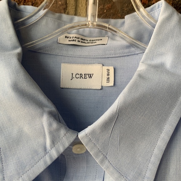 J Crew size L light blue 80’s 2-ply Cotton business casual button down shirt - Picture 4 of 5